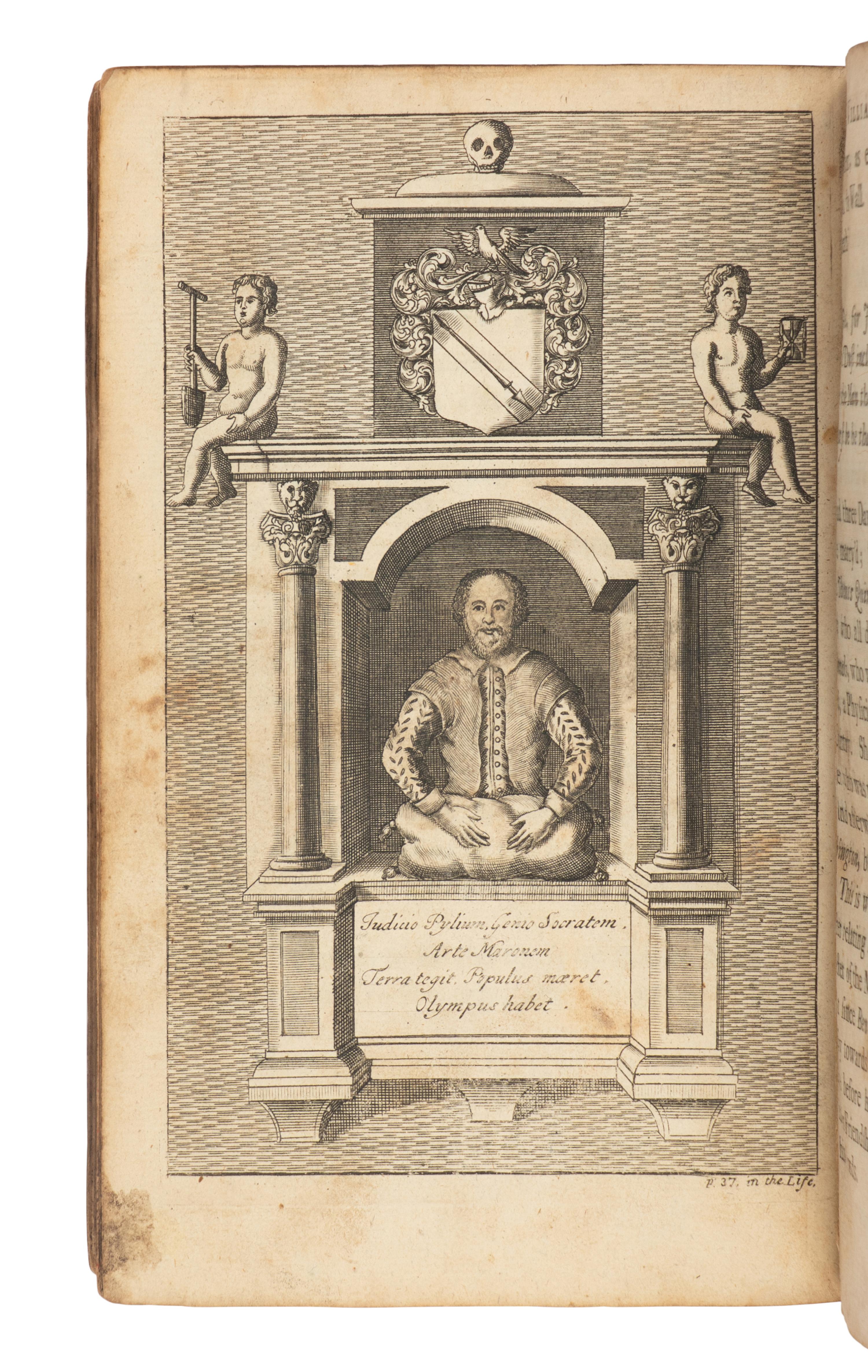 SHAKESPEARE, William (1564-1616). The Works of Mr. William Shakespear. Nicholas Rowe, editor. London: Jacob Tonson, 1709. [ With :] [ The Works…Volume the Seventh . London: E. Curll and E. Sanger, 1710].