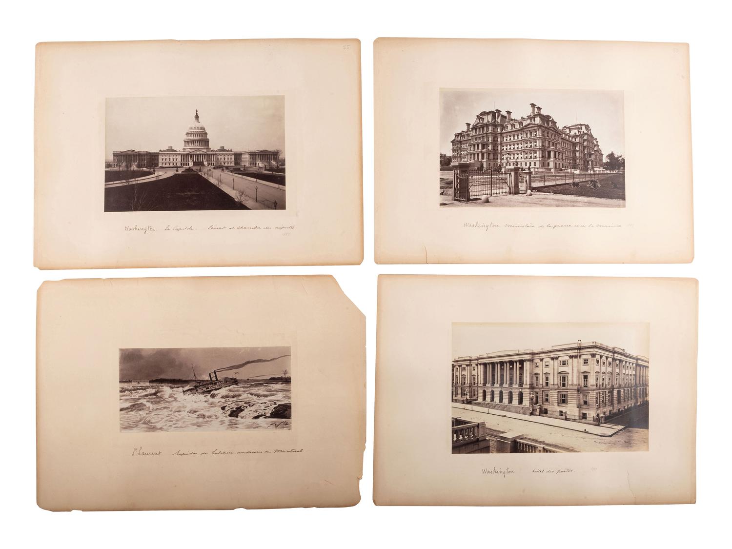 [EARLY PHOTOGRAPHY]. 12 albumen photographs of US landmarks, ca 1880s.