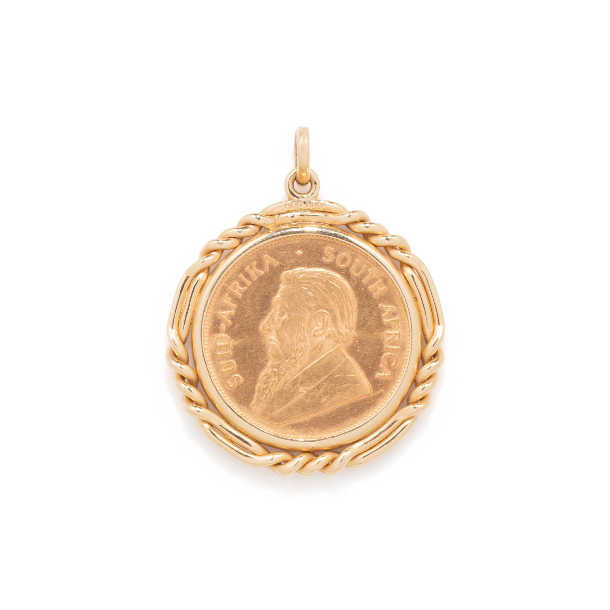 YELLOW GOLD AND KRUGERRAND COIN PENDANT