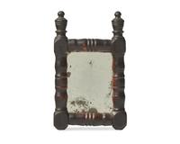 A Bergen County Ladder Back Chair and Small Looking Glass, New Jersey, 19th Century