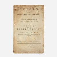 [Hamilton, Alexander] [Public Credit] Report of the Secretary of the Treasury to the House of Representatives, Relative to a Provision for the Support of the Public Credit of the United States...the 14th Day of January, 1790