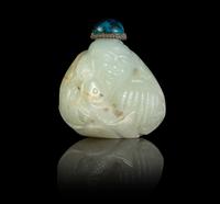 A Chinese Carved White Jade 'Figural' Snuff Bottle