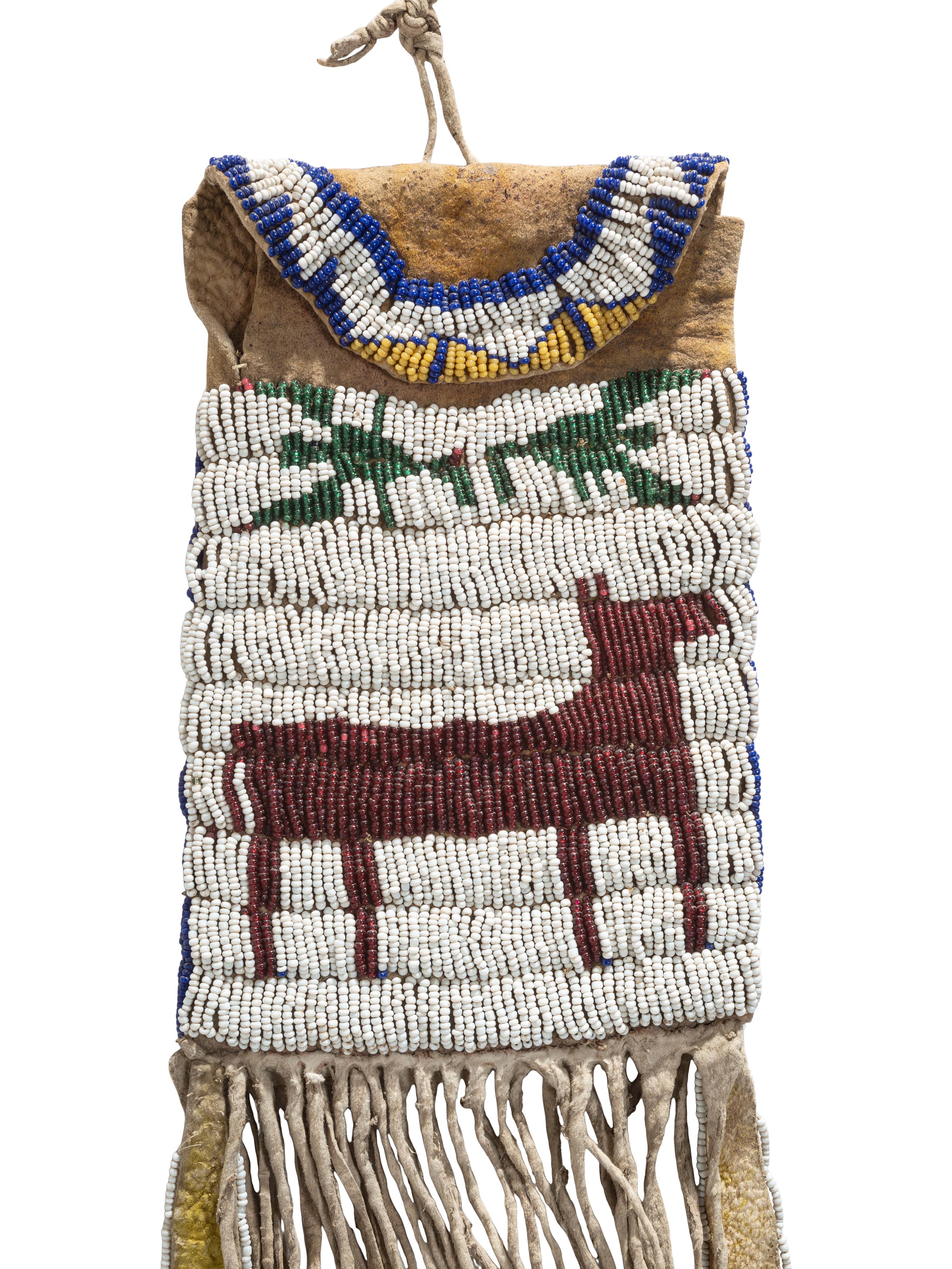 Ute Beaded Buffalo Hide Pouch