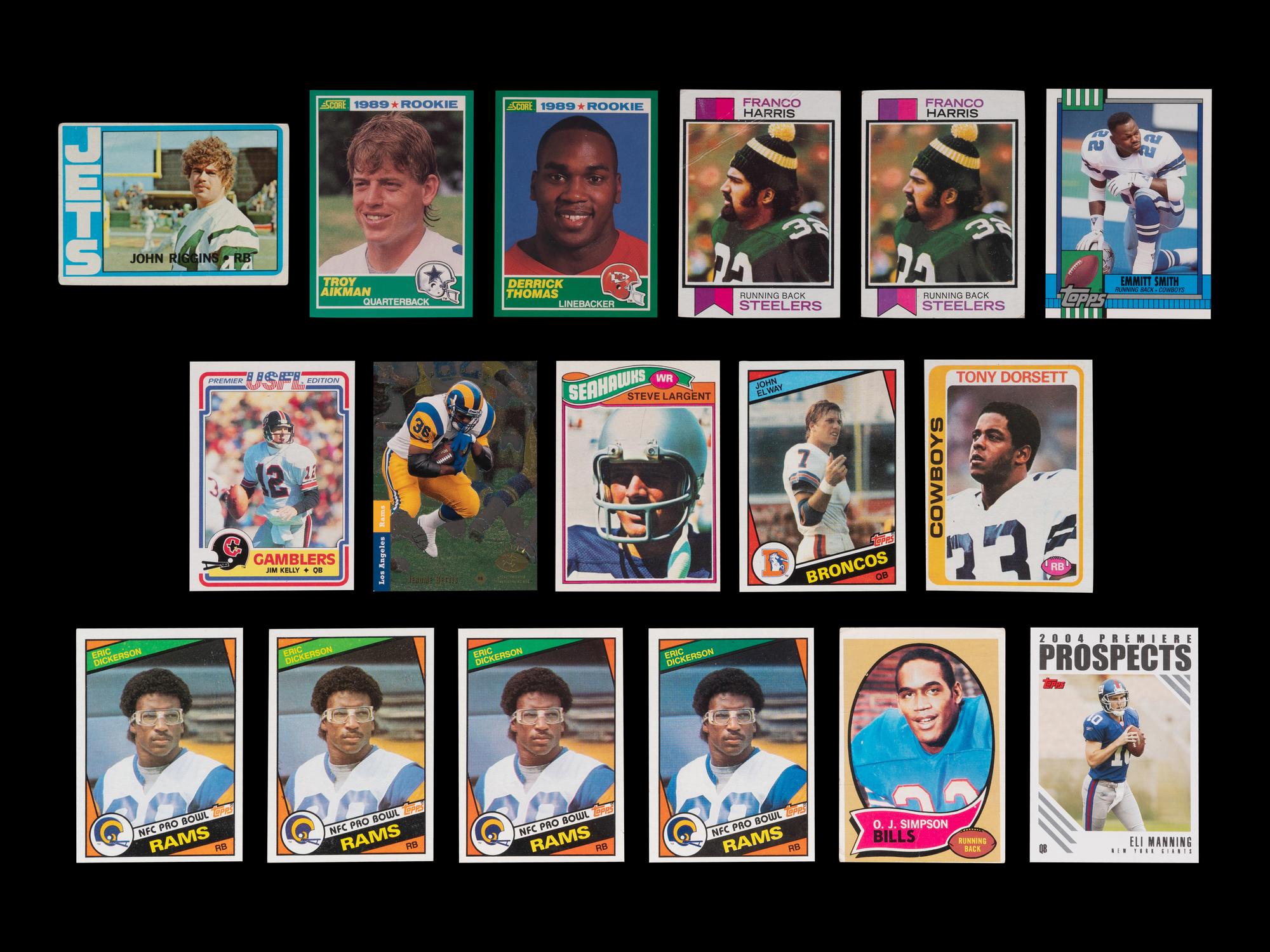 A Group of 17 Football Hall of Fame and Notable Rookie Cards,