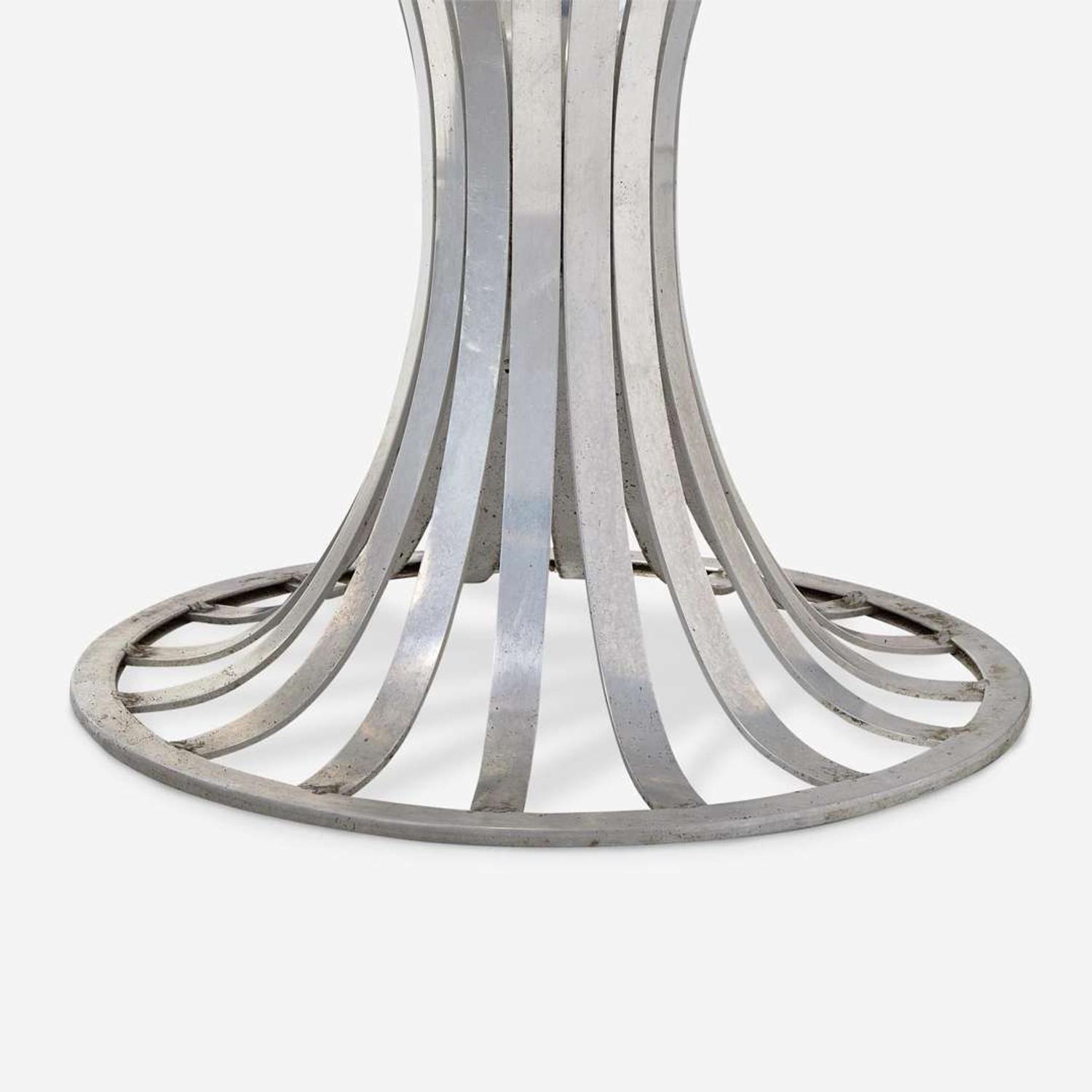 Herbert Saiger (American, 20th century) Aluminum Outdoor Dining Set, Lee L. Woodard & Sons, USA, circa 1971
