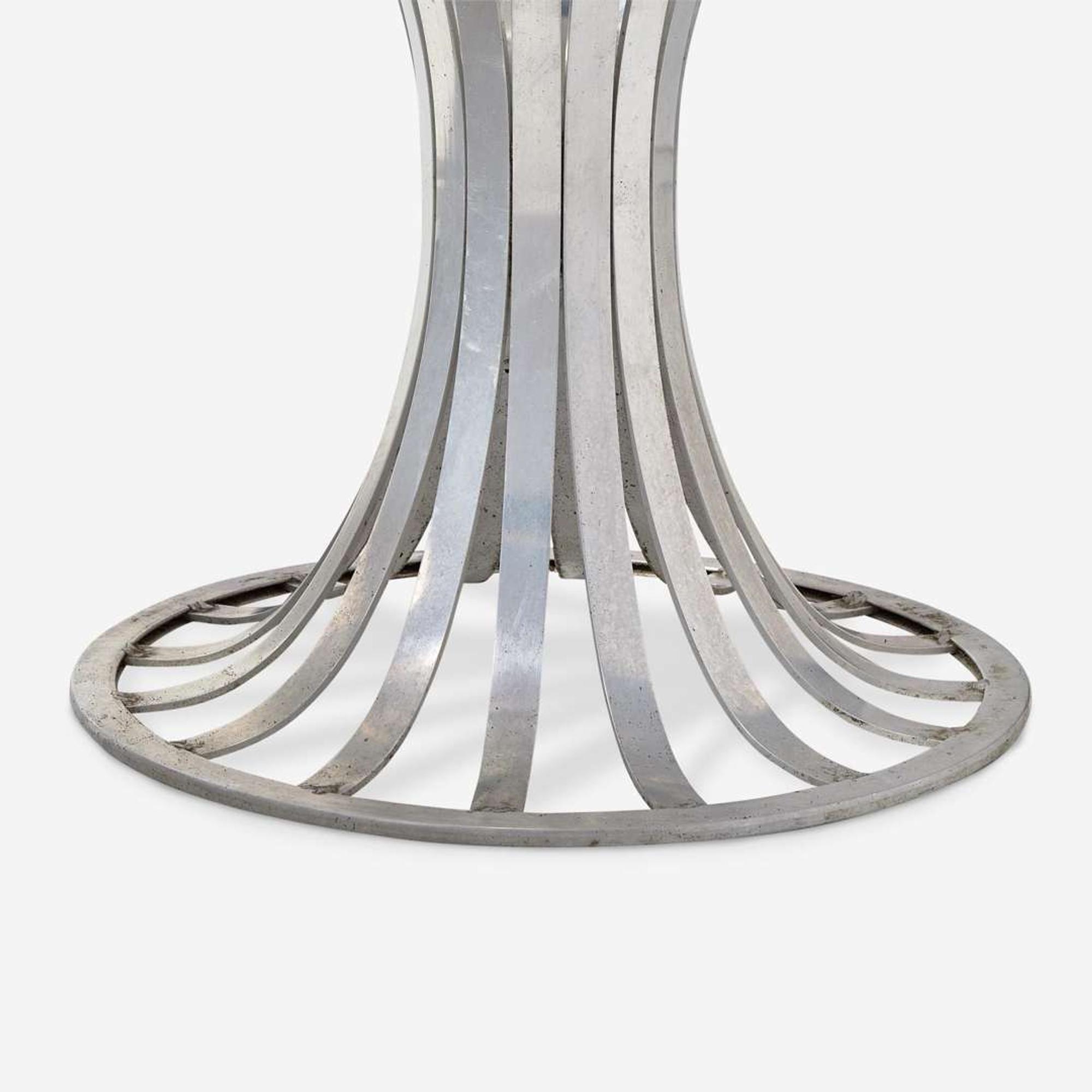 Herbert Saiger (American, 20th century) Aluminum Outdoor Dining Set, Lee L. Woodard & Sons, USA, circa 1971