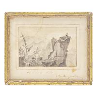 American School 19th Century, After George W. Hatch (1805-1867), After Thomas Cole (1801-1848), An Ink Drawing: The Death of Chocorua, or "Chocorua's Curse"