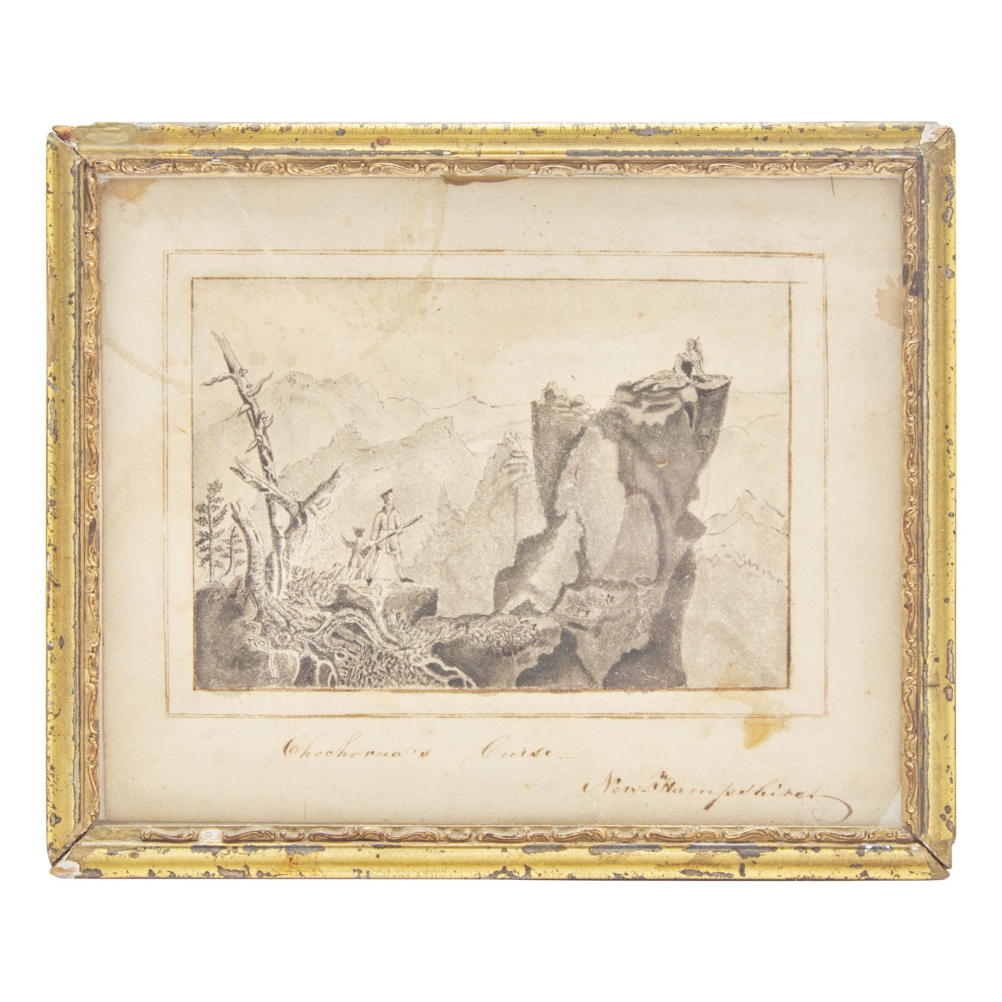 American School 19th Century, After George W. Hatch (1805-1867), After Thomas Cole (1801-1848), An Ink Drawing: The Death of Chocorua, or "Chocorua's Curse"