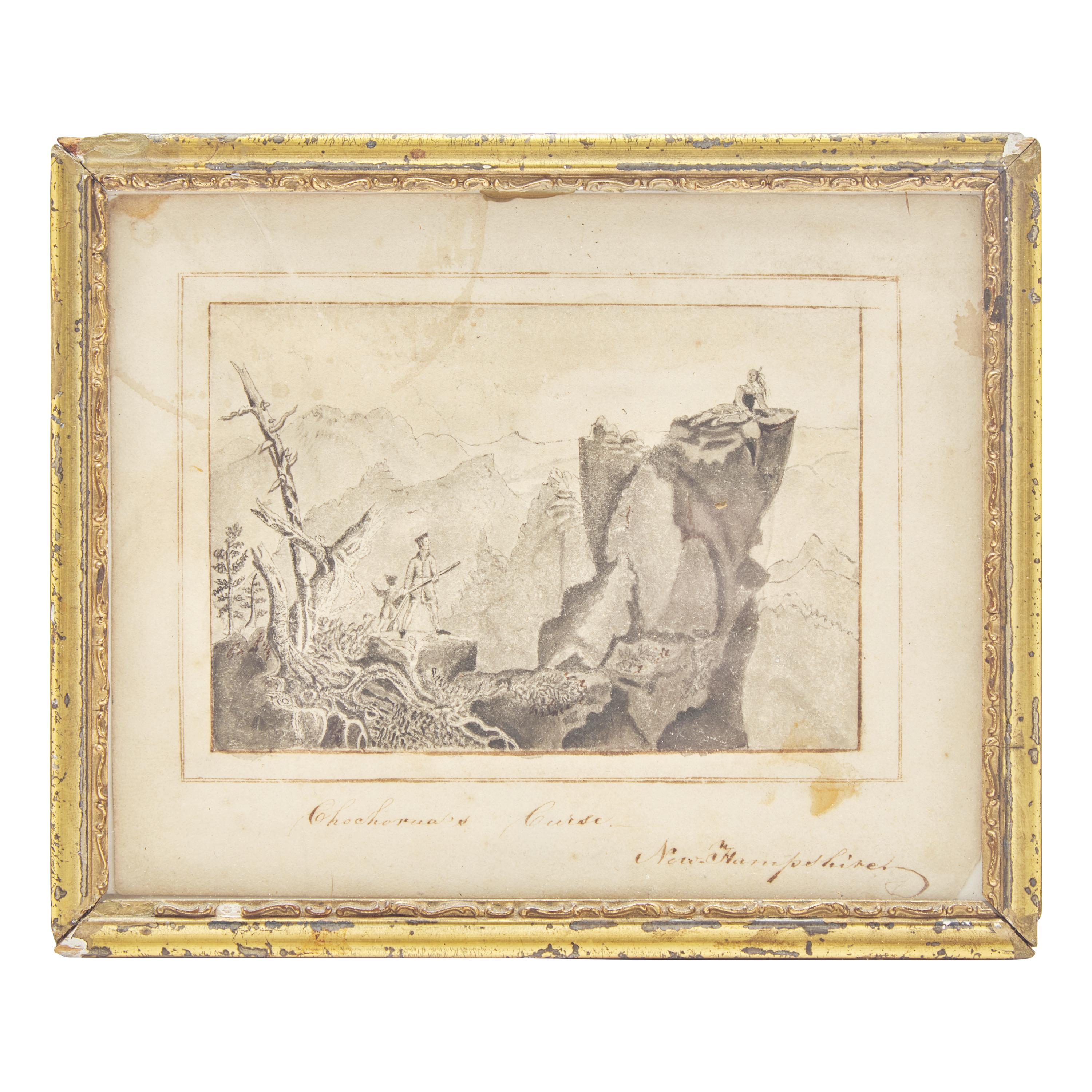 American School 19th Century, After George W. Hatch (1805-1867), After Thomas Cole (1801-1848), An Ink Drawing: The Death of Chocorua, or "Chocorua's Curse"
