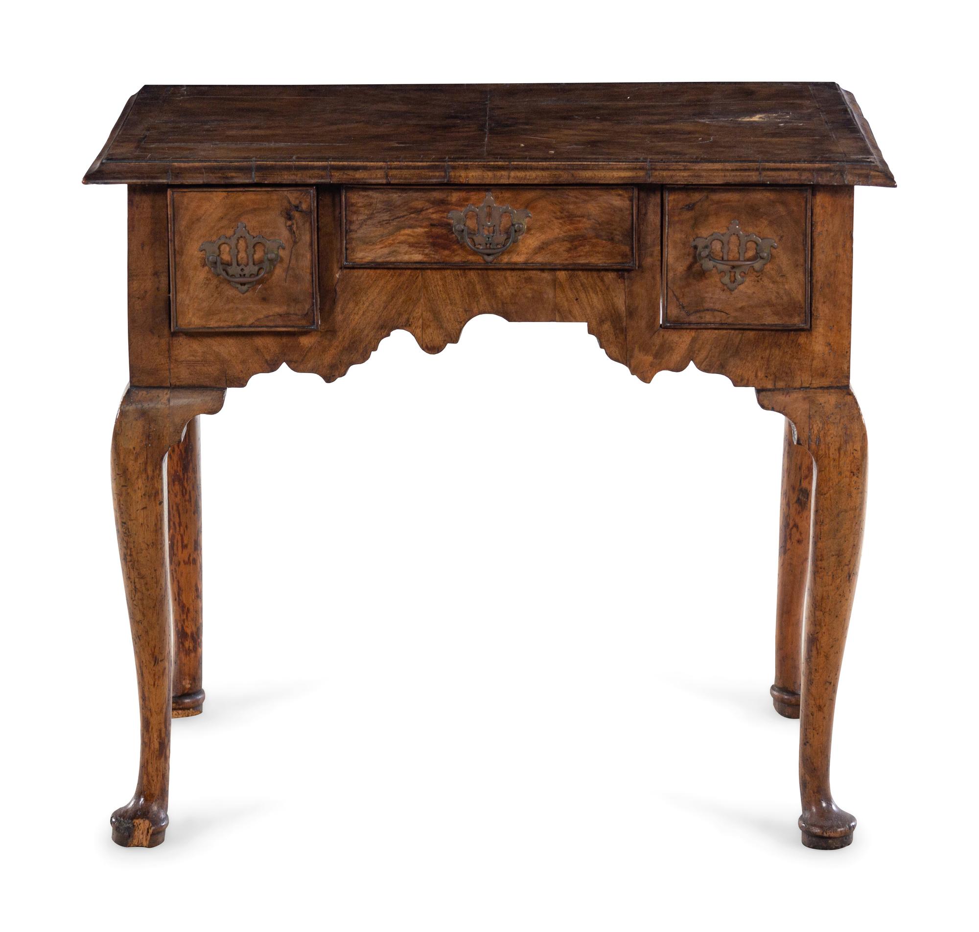 A Queen Anne Burl Walnut Dressing Table