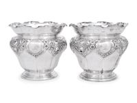 A Pair of Edwardian Silver Jardinieres