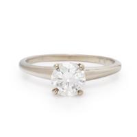 Diamond and White Gold Solitaire Ring