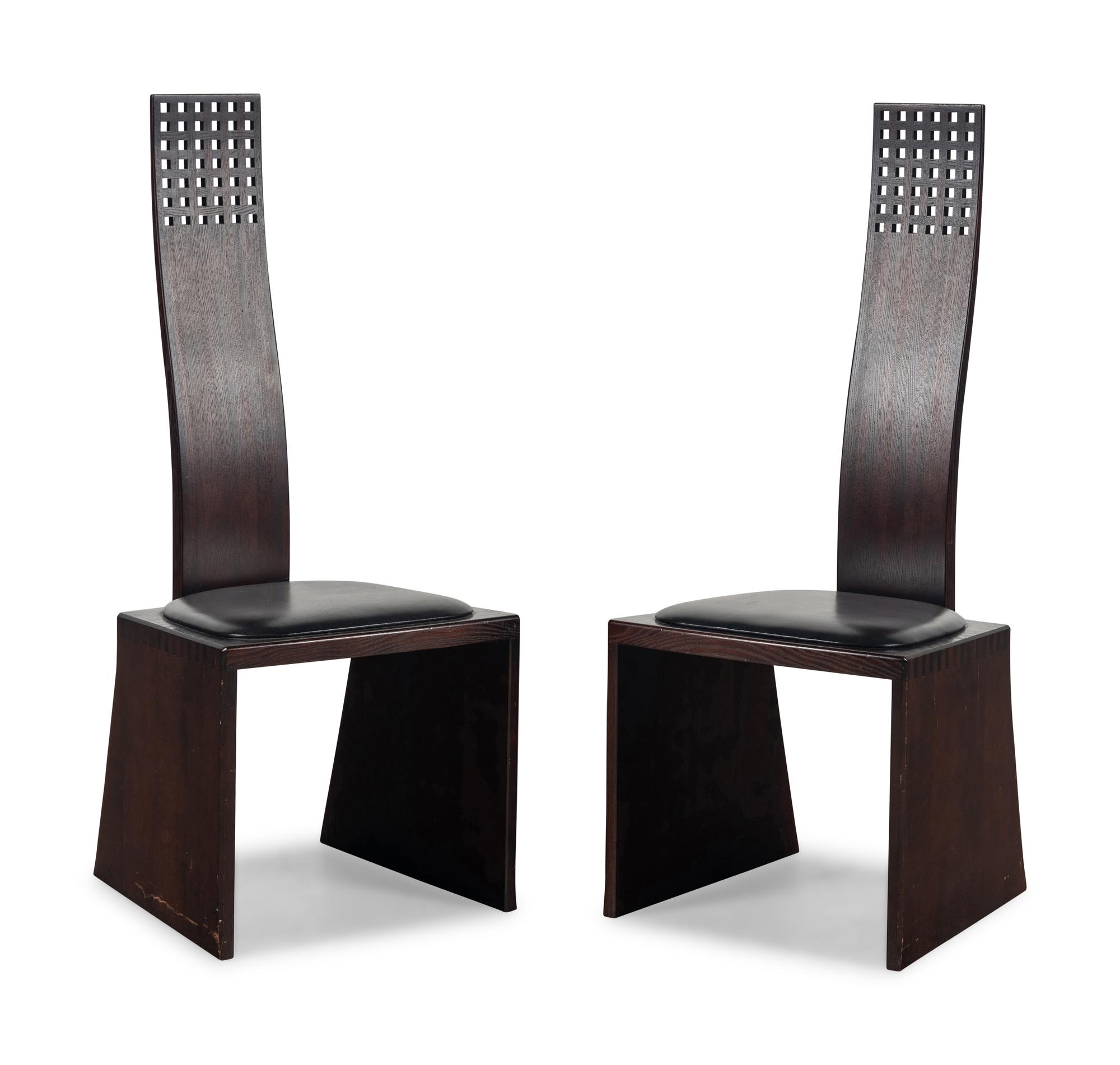 A Pair of Side Chairs in the Style of Charles Rennie Mackintosh