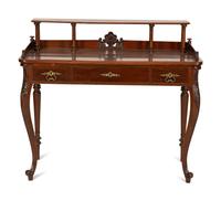 A Victorian Mahogany Lady's Writing Table with Shelf