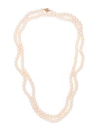 CULTURED PEARL AND DIAMOND NECKLACE