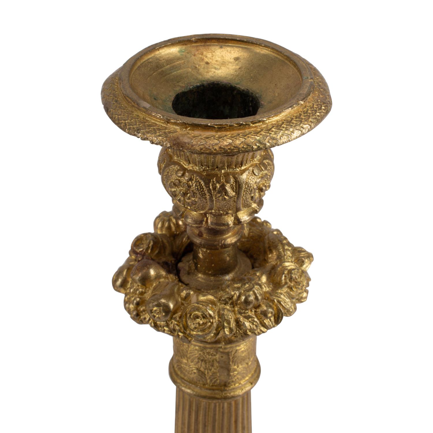 A Set of Four Charles X Style Gilt Bronze Candlesticks