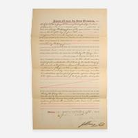 [African Americana] Douglass, Frederick Partially-Printed Document, signed