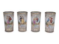 A Set of Continental Painted and Enameled Glassware
