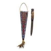 Plains Beaded Hide Knife Sheath, with Knife