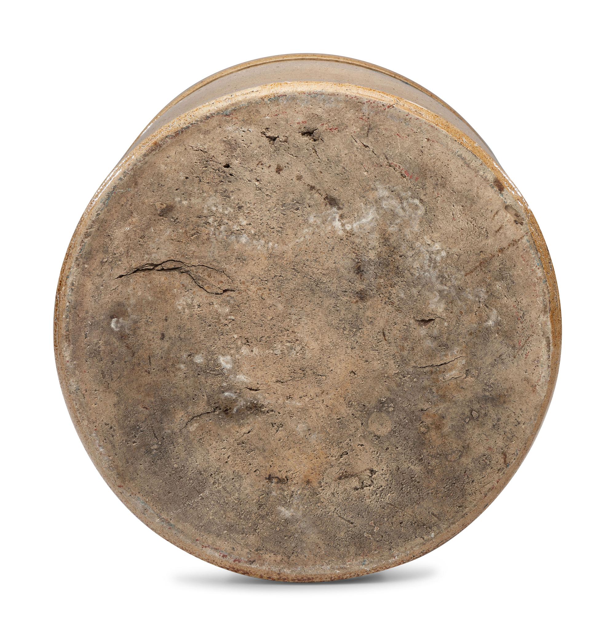 A Script Decorated Stoneware Crock
