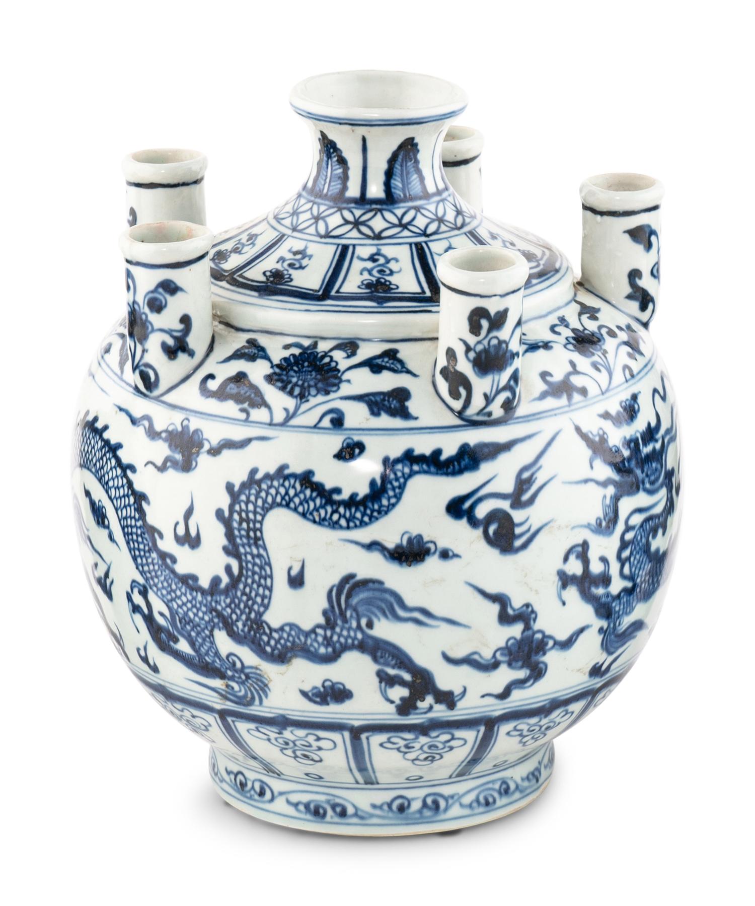 Three Chinese Blue and White Porcelain Vessels