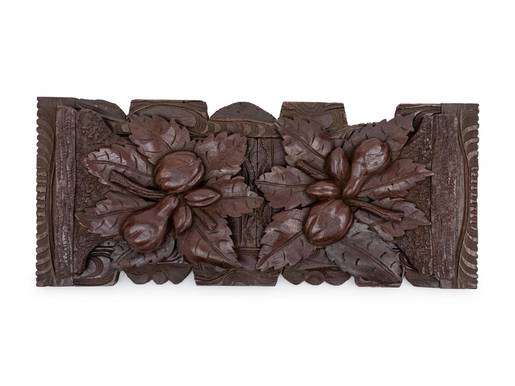 A Black Forest Carved Oak Book Slide