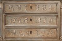 A Pair of Venetian Style Gray-Painted Side Cabinets