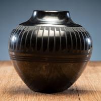 Santana and Adam Martinez (San Ildefonso, 1909-2002 / 1903-2000) Blackware Pottery Bowl