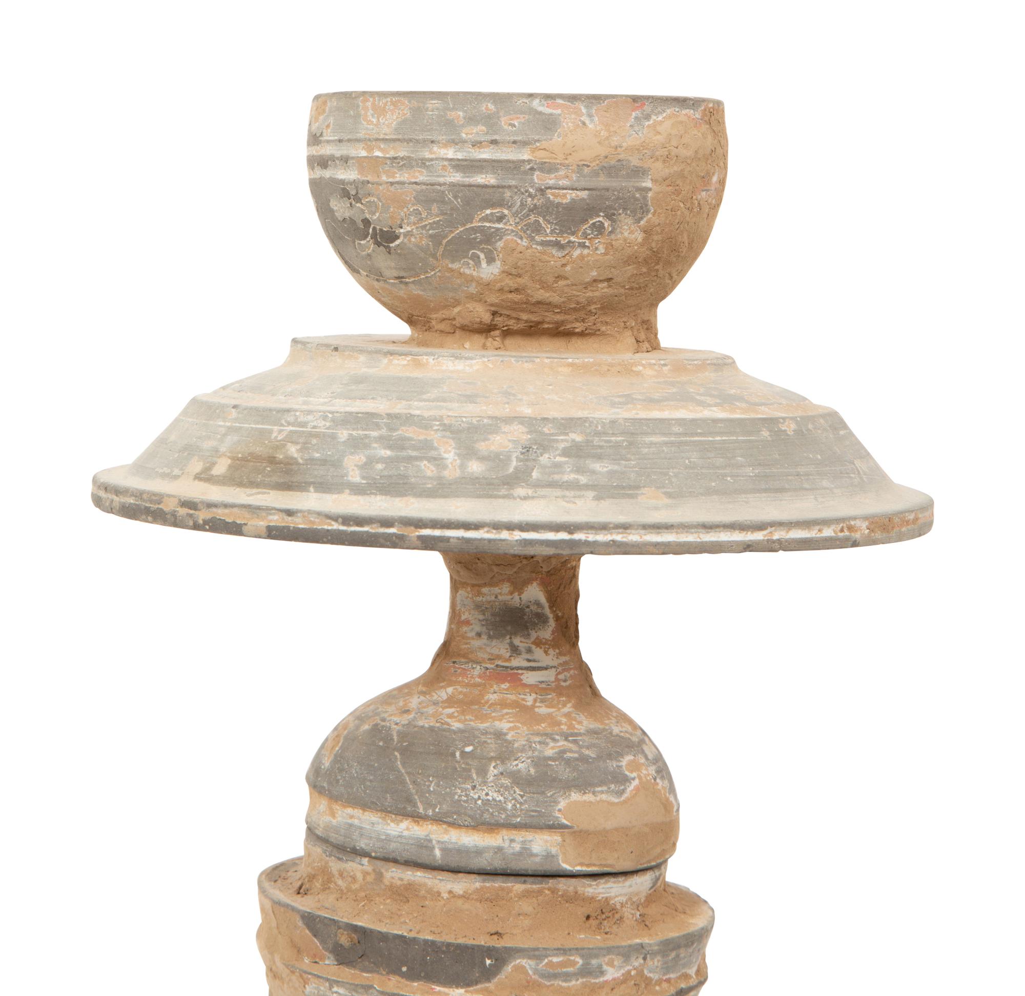 A Chinese Pottery Figural Lantern