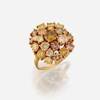 A colored diamond and eighteen karat gold ring, Julius Cohen