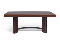 An Art Deco Rosewood and Ebonized Draw-End Dining Table