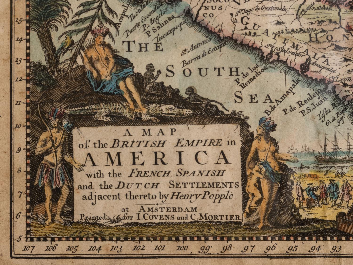 POPPLE, Henry (d.1743). A Map of the British Empire in America with the French and Spanish Settlements adjacent therto. London: Covens and Mortier, ca 1745.