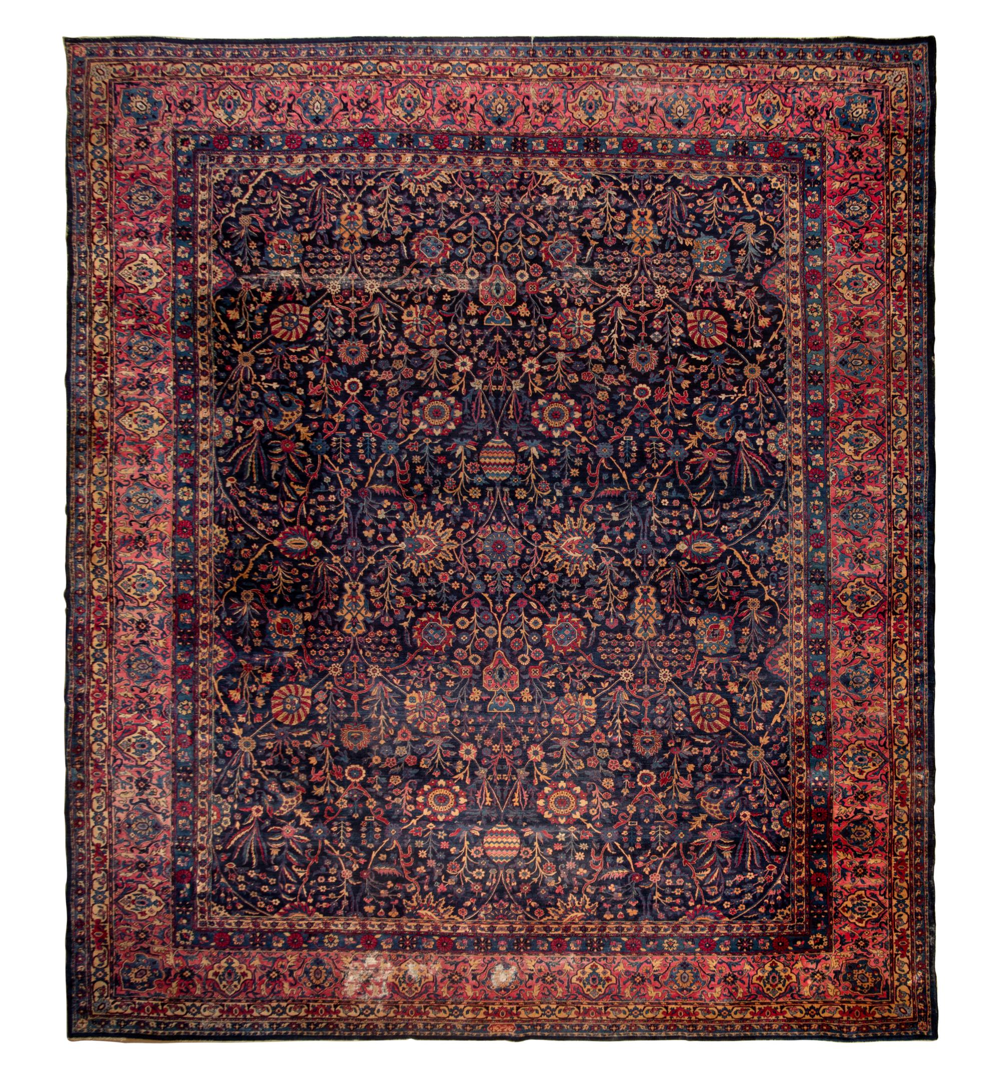 A Yazd Kirman Wool Rug