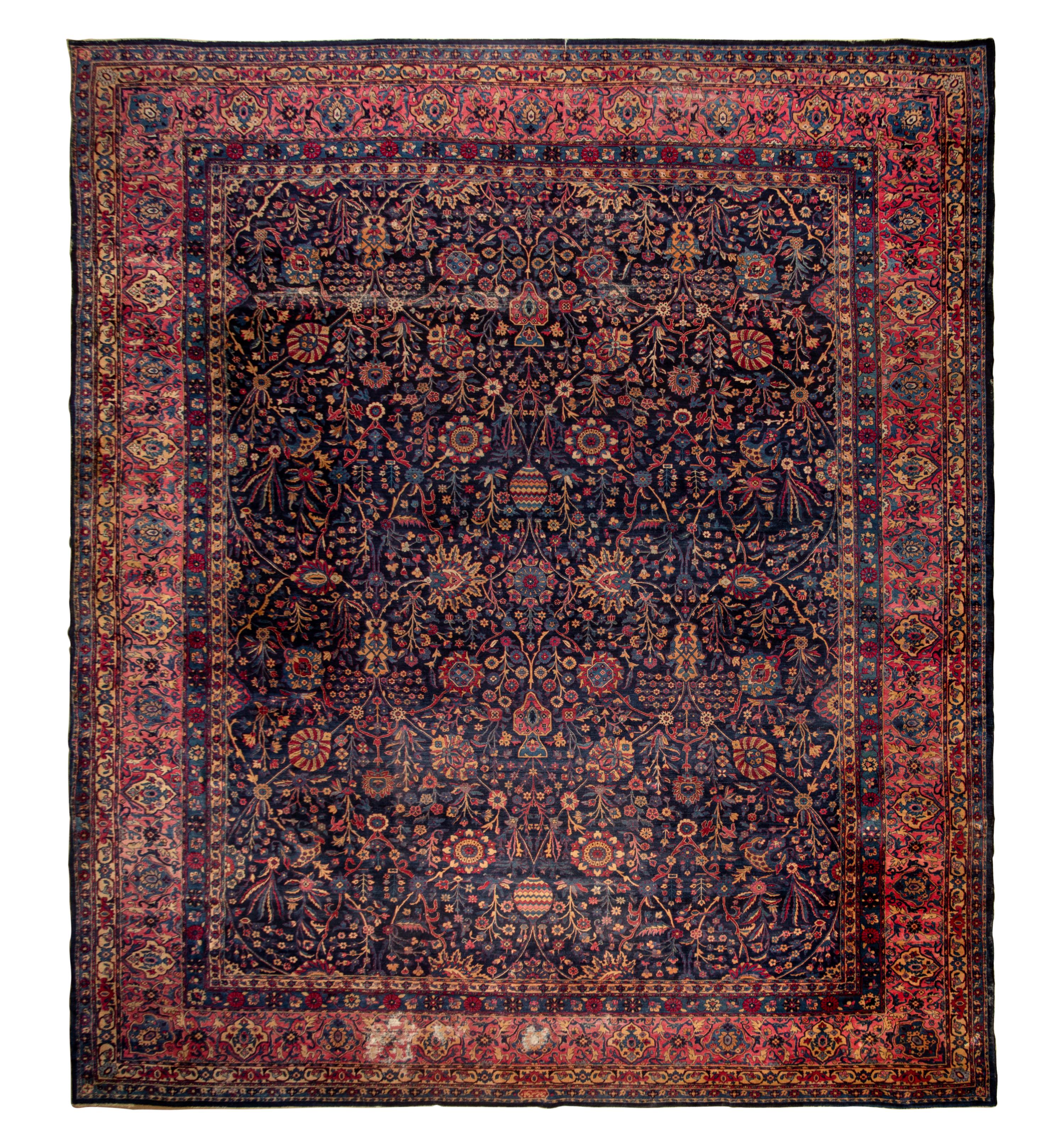 A Yazd Kirman Wool Rug
