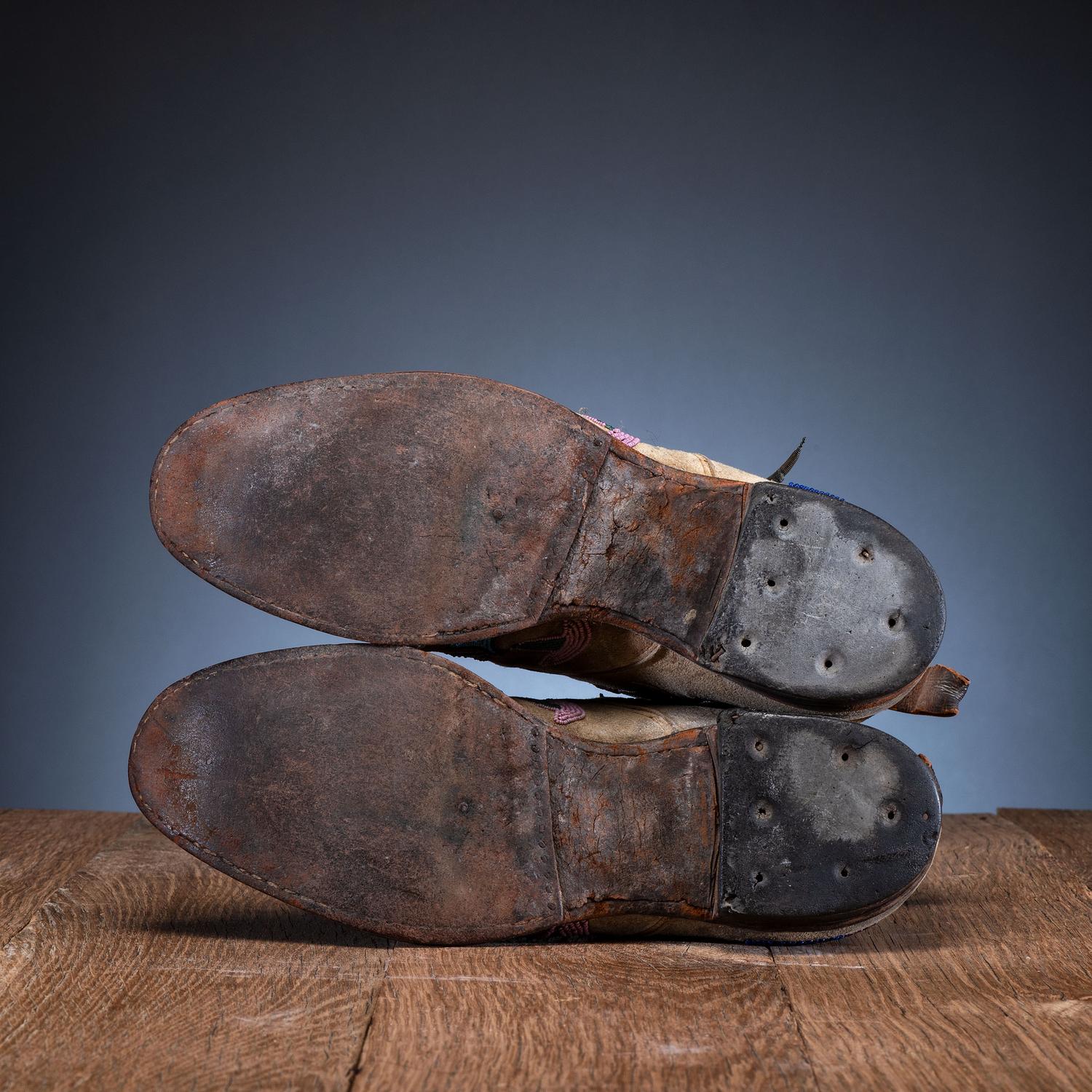 Santee Sioux Beaded Hide Work Boots