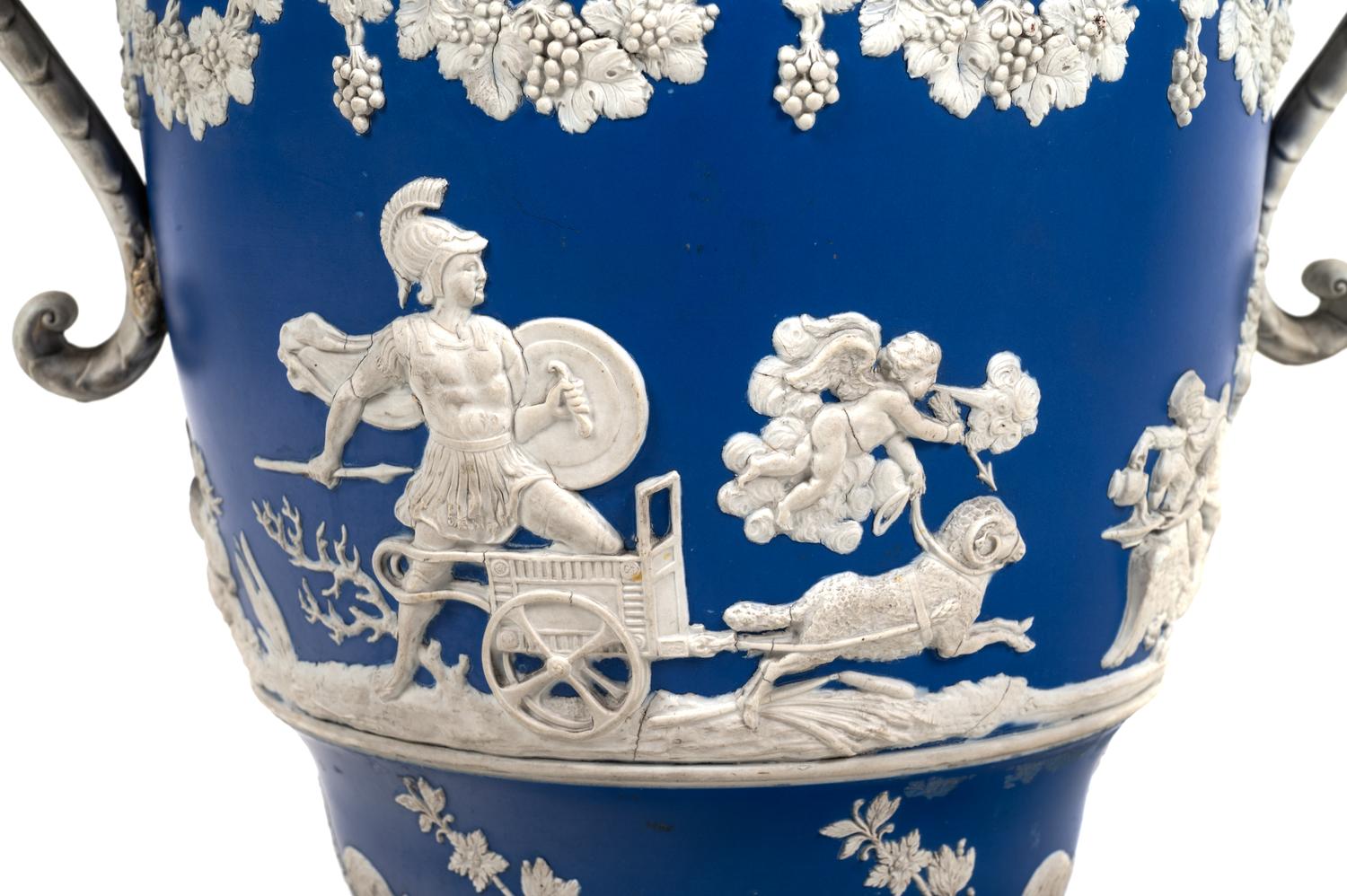 A Large Wedgwood Jasperware Tulip Vase and Cover