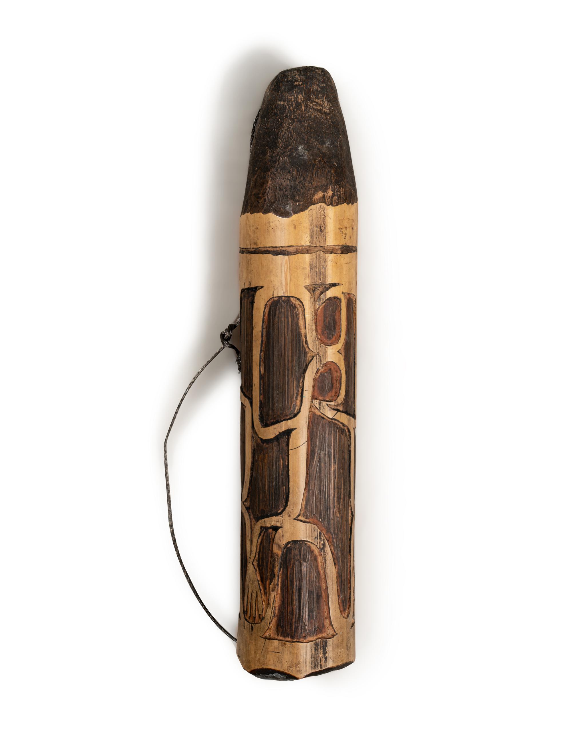 Two Polynesian Bows and a Carved Wood Sheath
