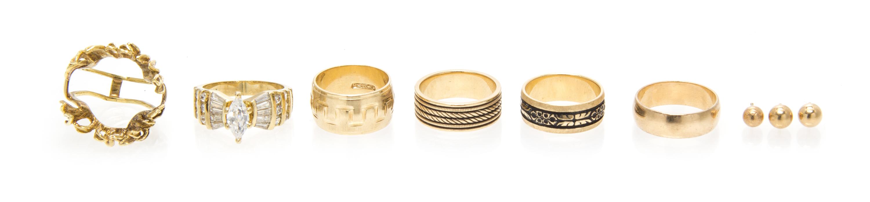 A Collection of Yellow Gold Jewelry, 23.80 dwts.