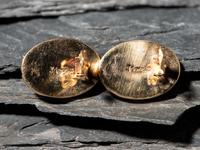 14K Gold and Mosaic Inlay Clip Earrings