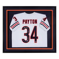 A Walter Payton Signed Autograph Chicago Bears Jersey Display With Multiple Career Inscriptions (PSA)