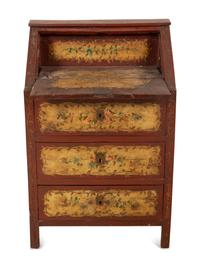 A Venetian Style Painted Slant Front Desk