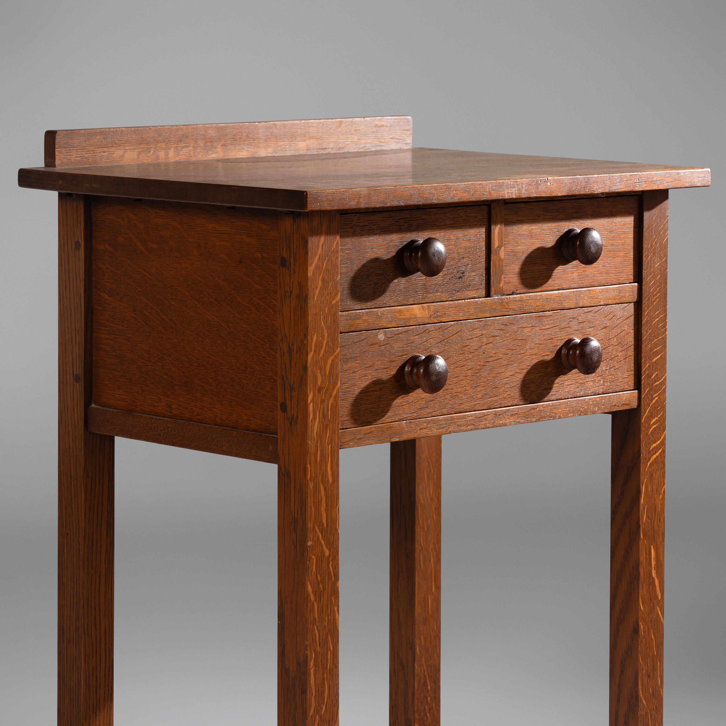 Gustav Stickley (American, 1848–1952) — Three-Drawer Stand, c. 1915