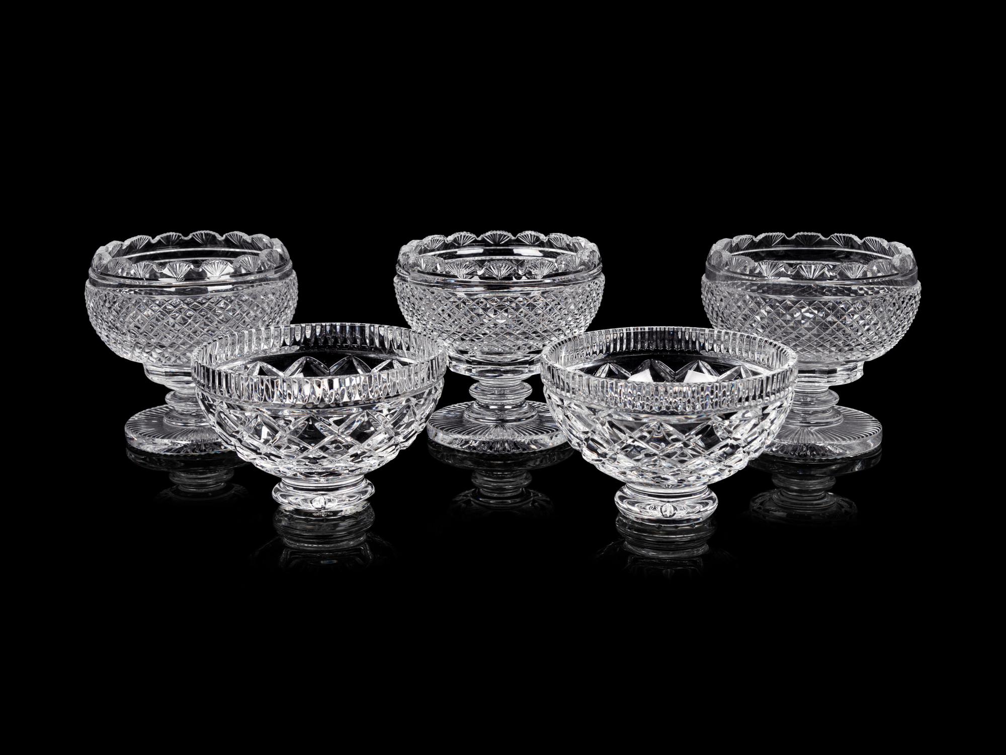 A Group of Five Waterford Cut Glass Bowls