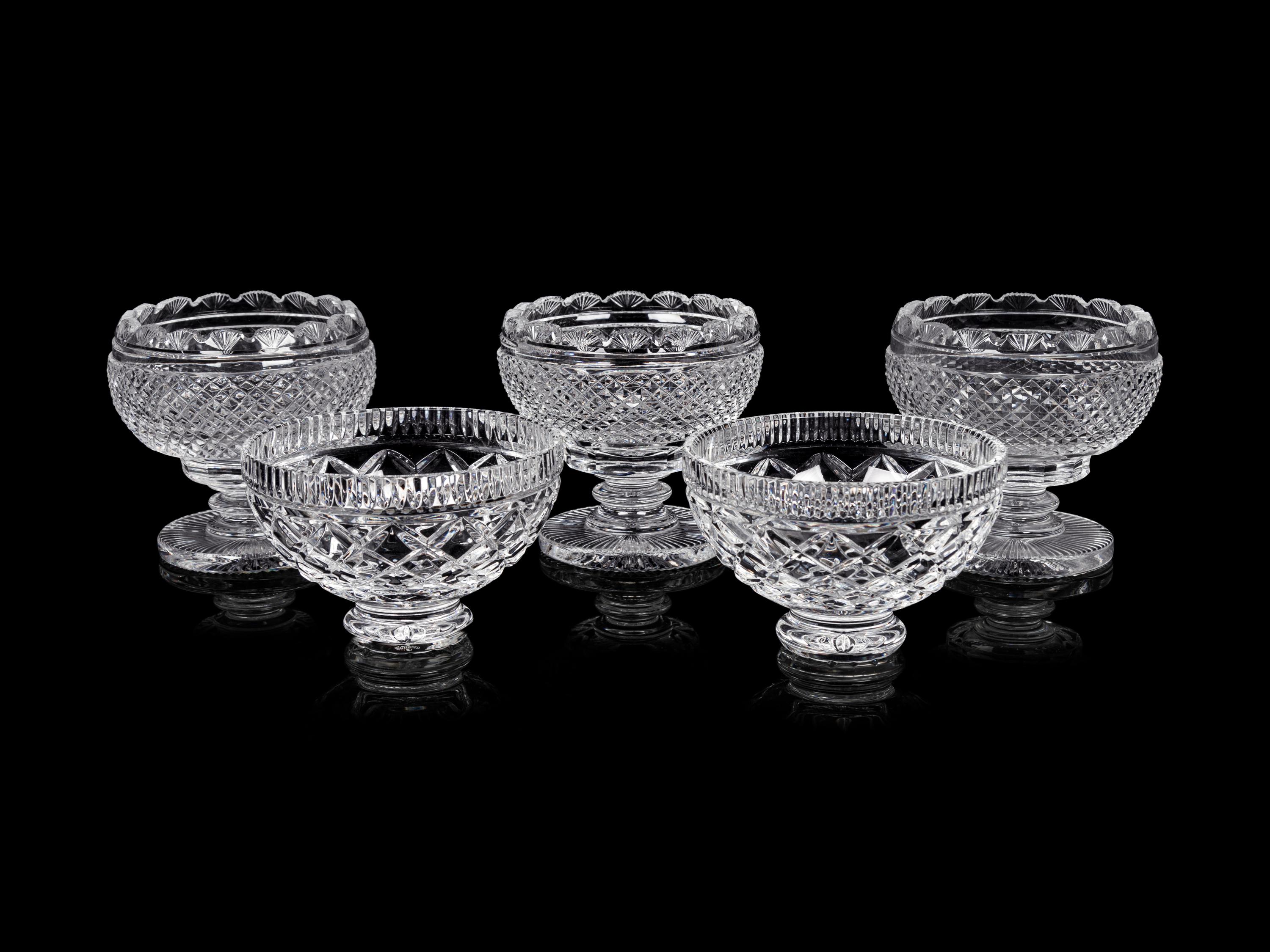 A Group of Five Waterford Cut Glass Bowls