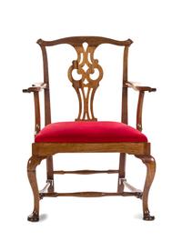 A Chippendale Style Mahogany Armchair, 19TH CENTURY, Height 38 inches. — 19TH CENTURY,