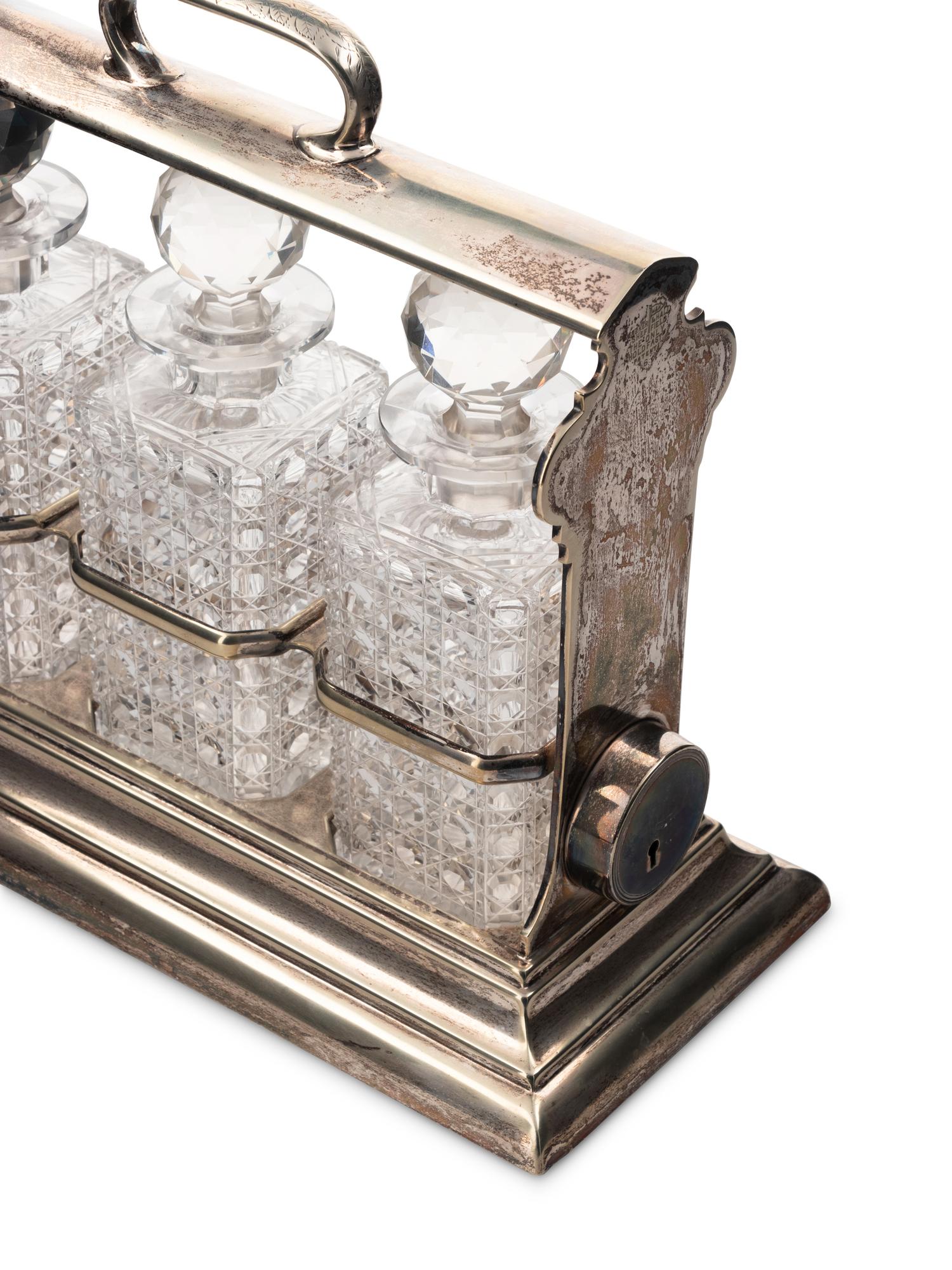 An English Silver-Plate and Cut Glass Tantalus