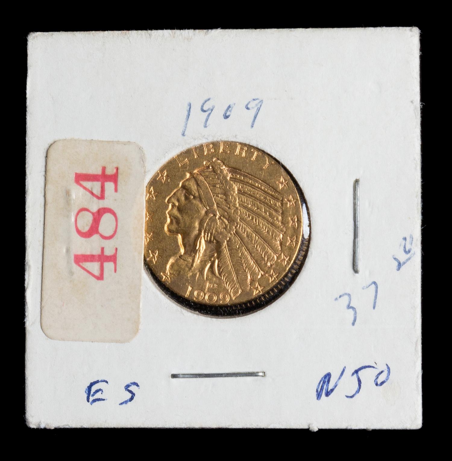 A United States 1909 Indian Head $5 Gold Coin