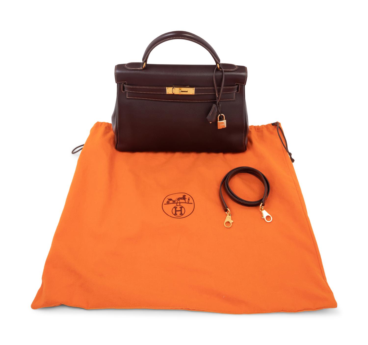 Hermès Dark Brown Leather 32cm Kelly Bag, 1998