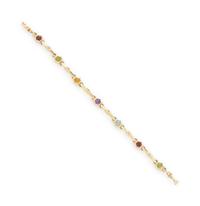 YELLOW GOLD AND MULTIGEM BRACELET AND EARRINGS