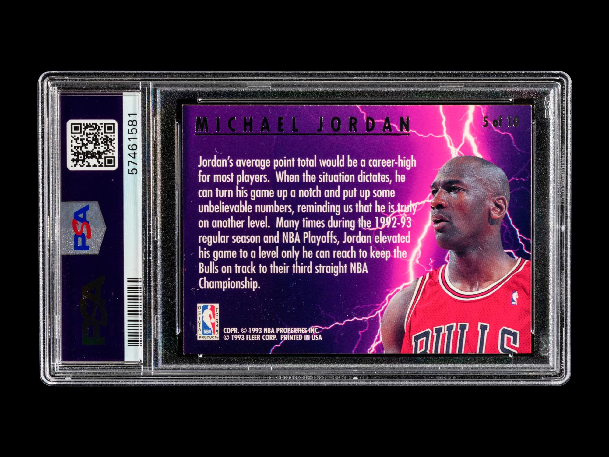 A 1993 Fleer Ultra Michael Jordan Scoring Kings Basketball Card No. 5 (PSA 8 NM-MT)